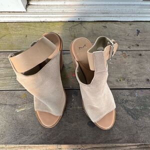 Marc Fisher Beige Open-Toe Heels